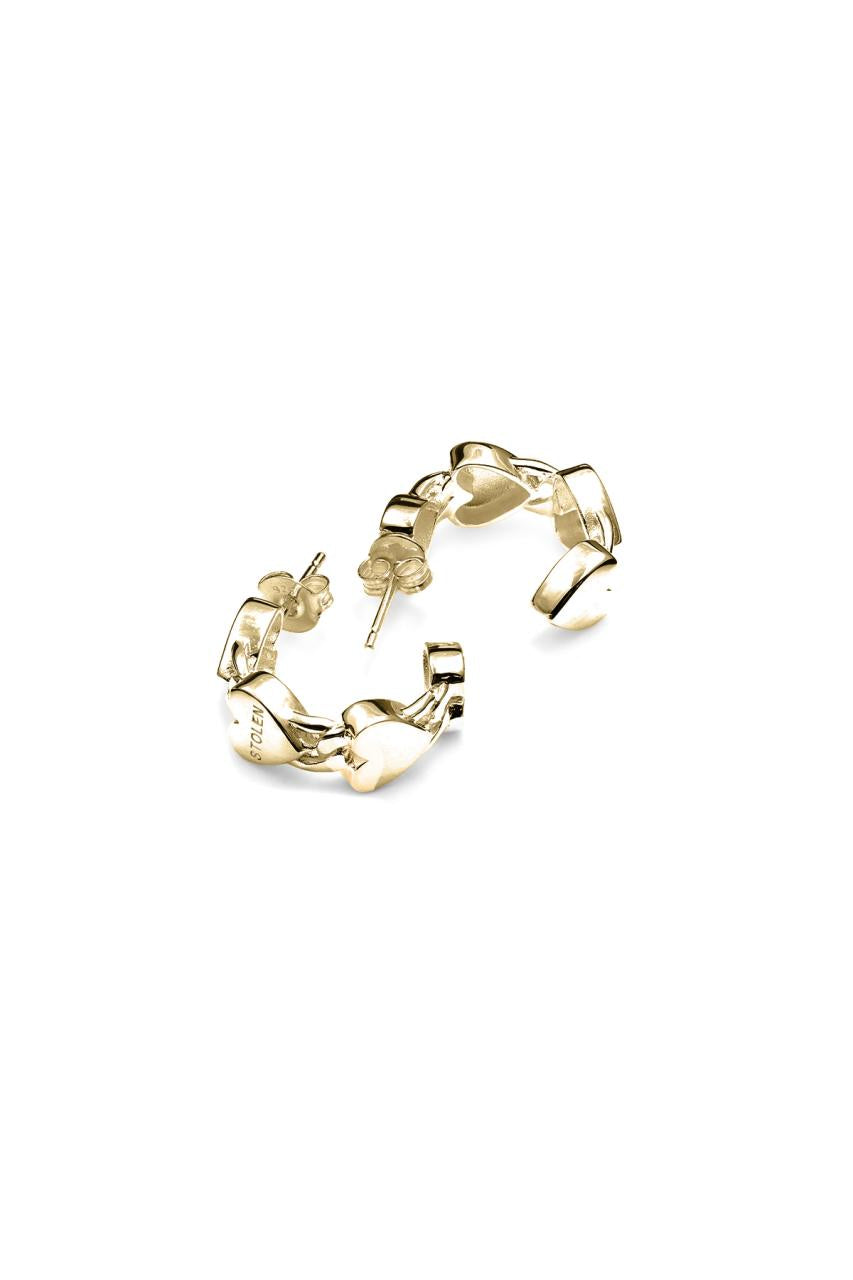 Stolen Girlfriends Club 18ct Gold Plated Love Chain Hoop Earrings