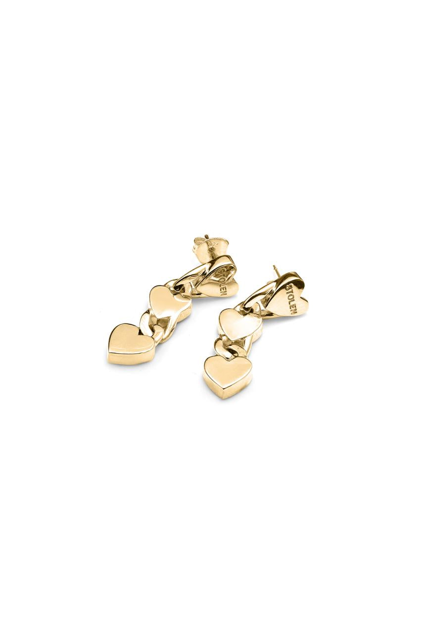 Stolen Girlfriends Club 18ct Gold Plated Love Chain Drop Earrings
