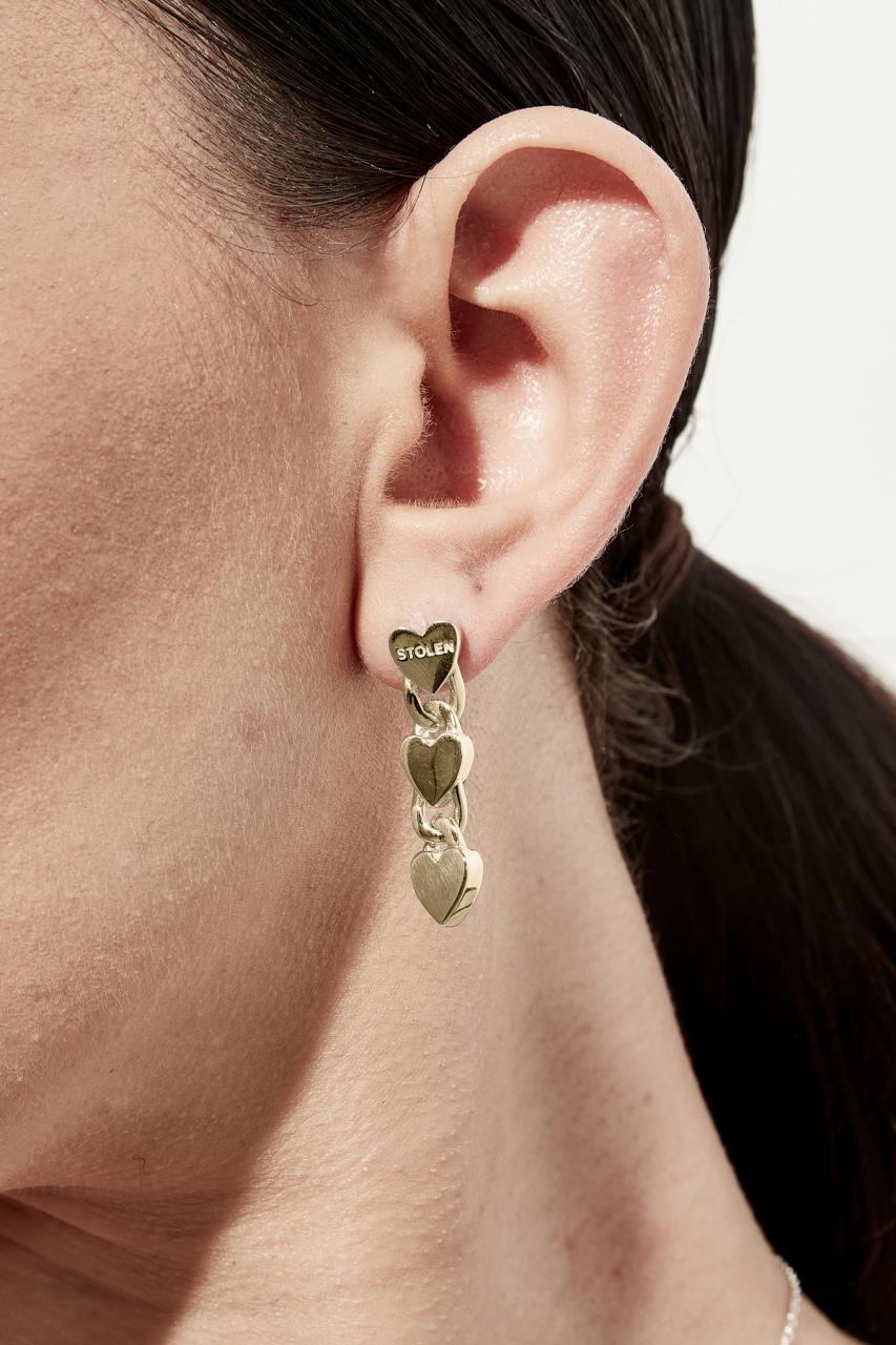 Stolen Girlfriends Club 18ct Gold Plated Love Chain Drop Earrings