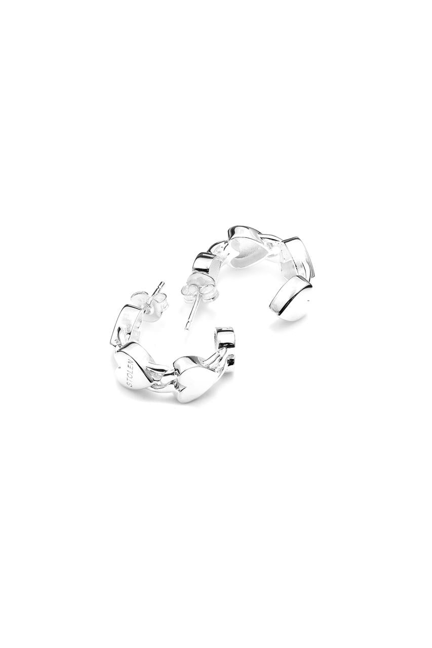 Stolen Girlfriends Club Sterling Silver Love Chain Hoop Earrings