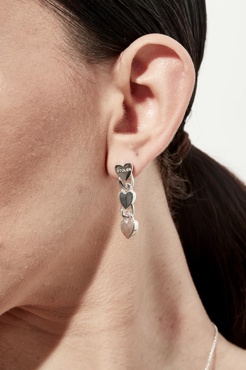 Stolen Girlfriends Club Sterling Silver Love Chain Drop Earrings