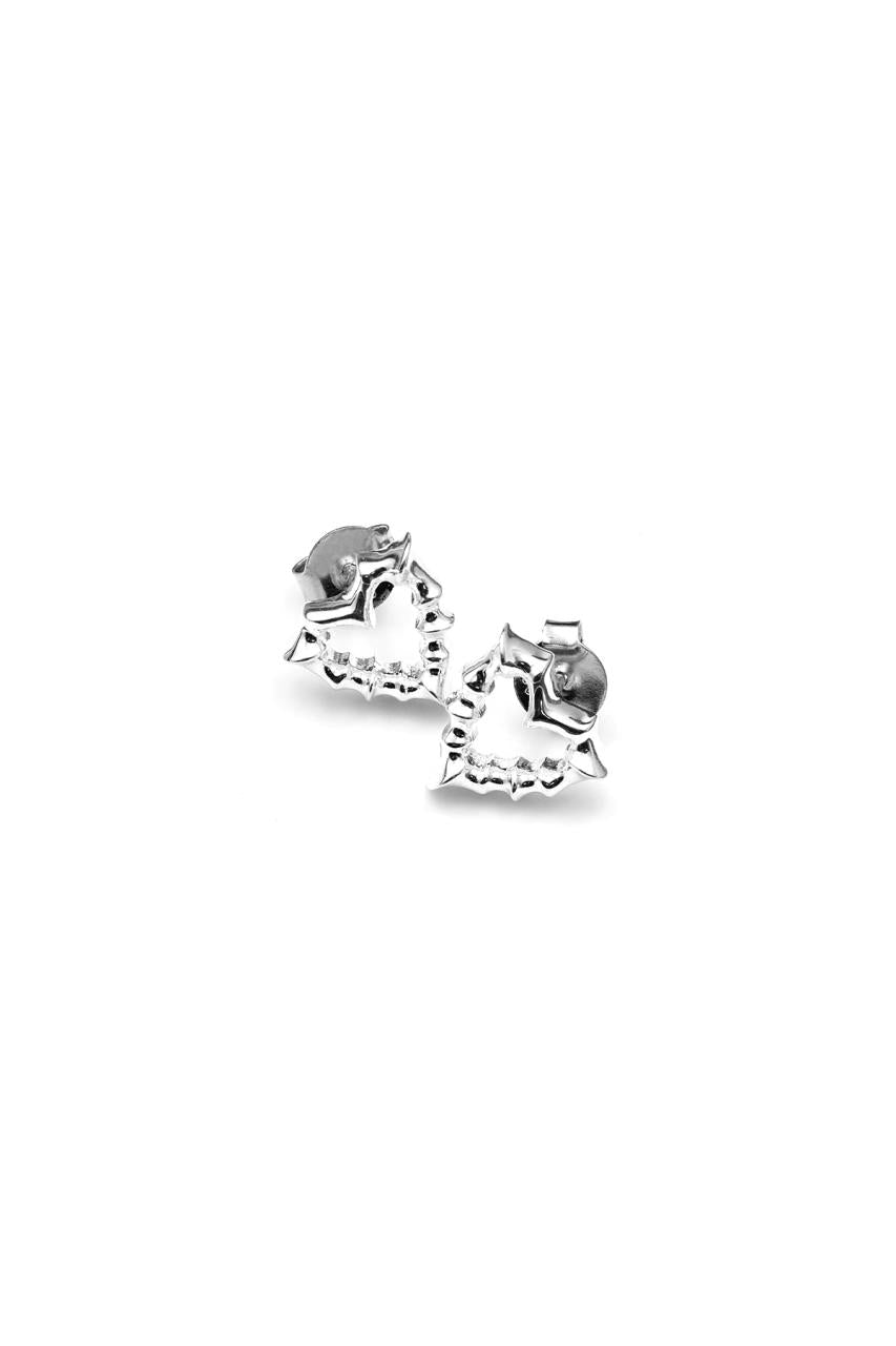 Stolen Girlfriends Club Sterling Silver Jagged Heart Stud Earrings