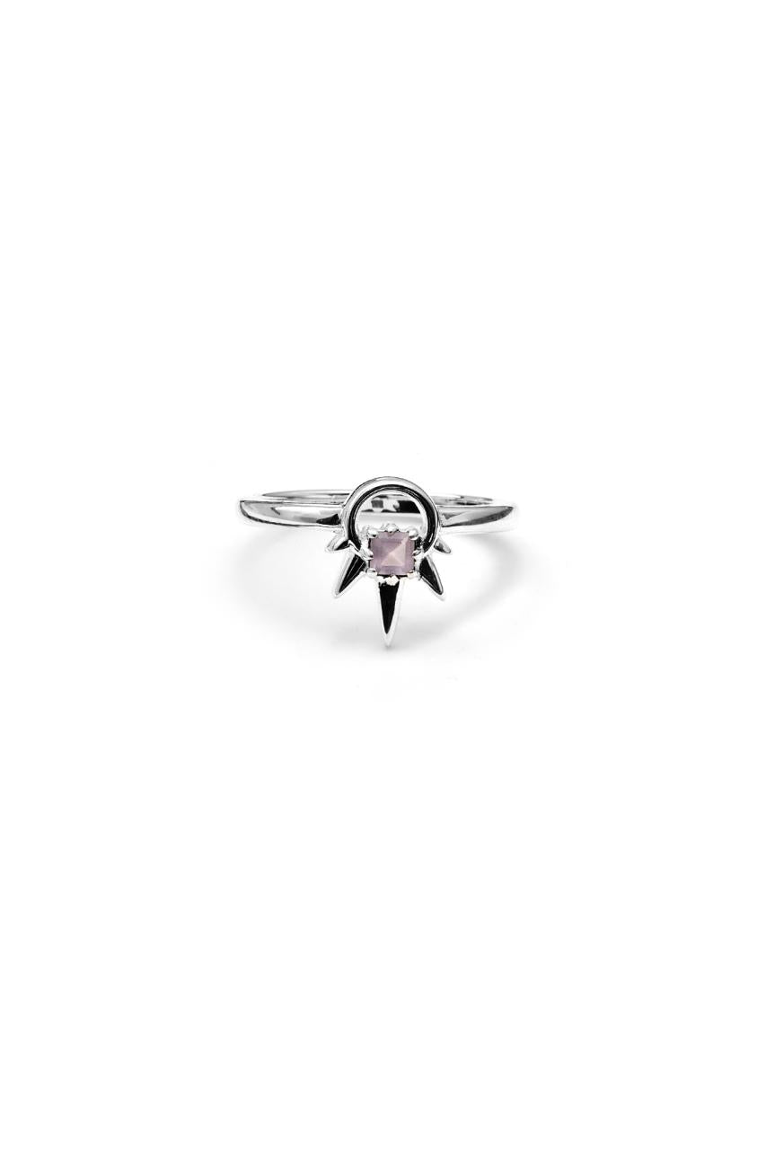 Stolen Girlfriends Club Sterling Silver Geo Punk Pink Topaz Ring