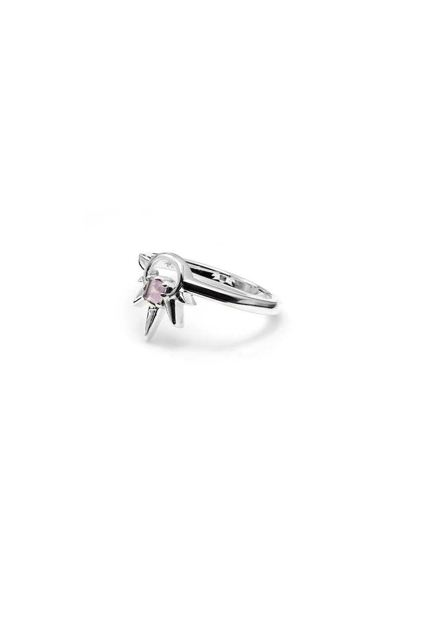 Stolen Girlfriends Club Sterling Silver Geo Punk Pink Topaz Ring