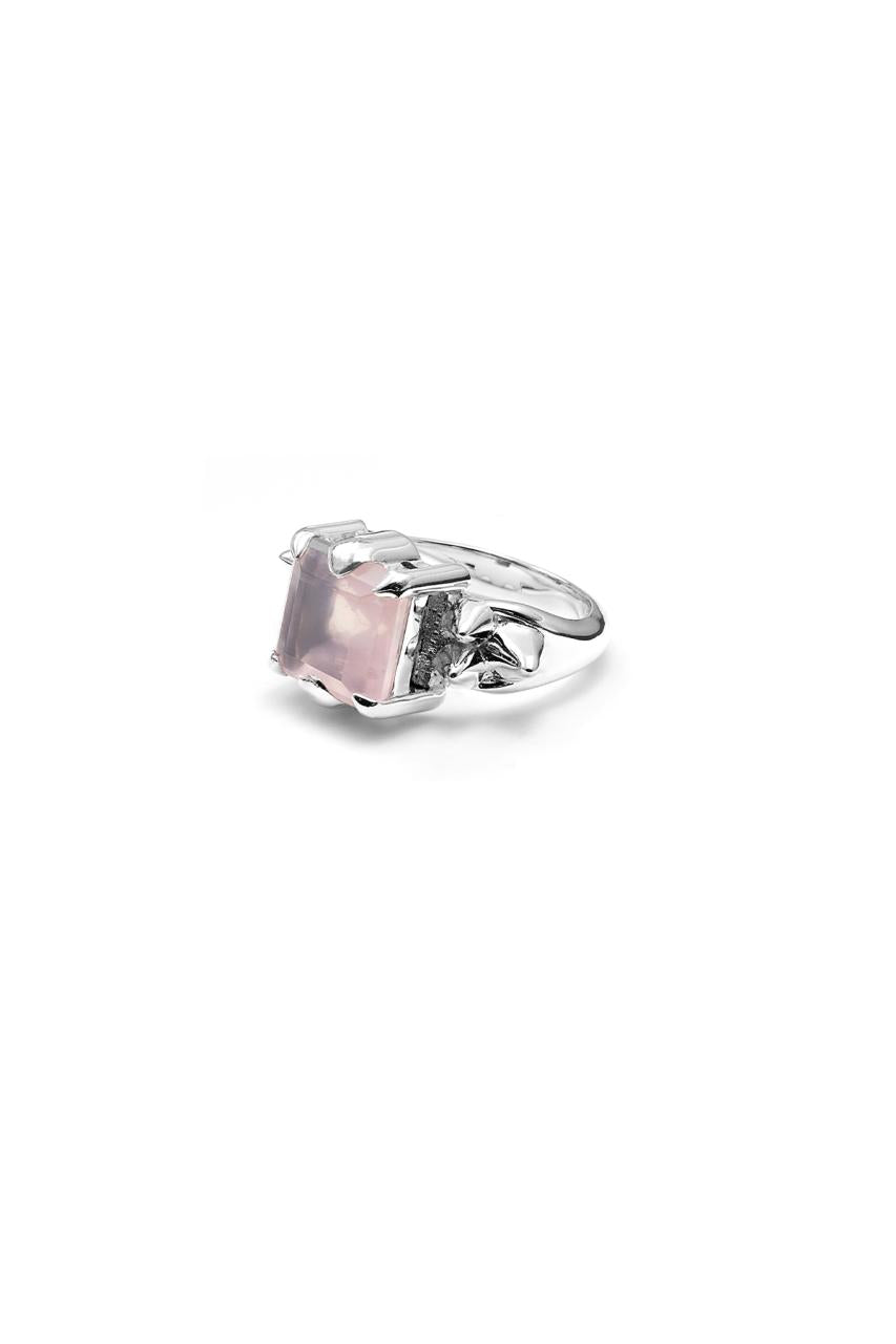 Stolen Girlfriends Club Sterling Silver Punk Rose Pink Topaz Ring
