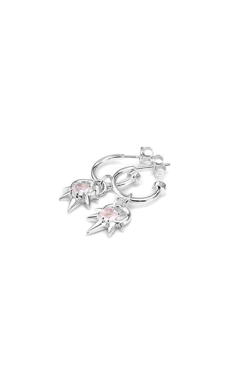Stolen Girlfriends Club Sterling Silver Geo Punk Pink Topaz Anchor Earrings