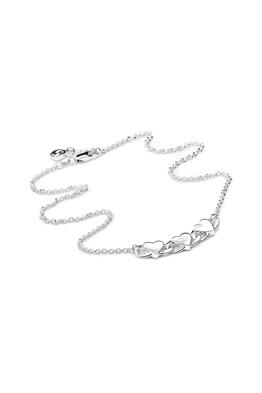 Stolen Girlfriends Club Sterling Silver Triple Heart Love Chain Necklace