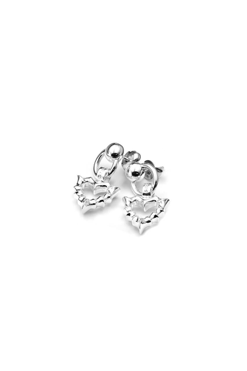 Stolen Girlfriends Club Sterling Silver Punk Jagged Heart Earrings