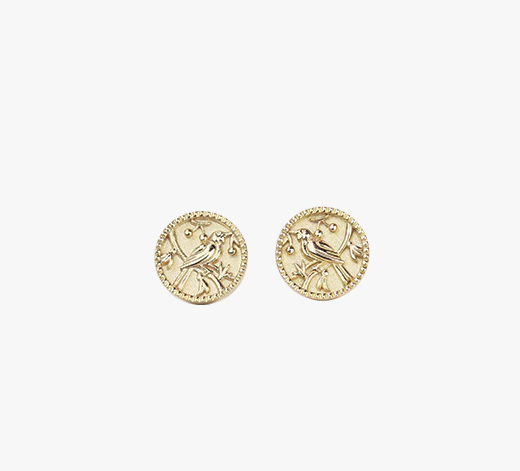 Evolve Gold Plated Tui Coin Stud Earrings