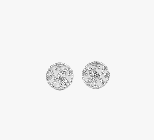 Evolve Sterling Silver Tui Coin Stud Earrings