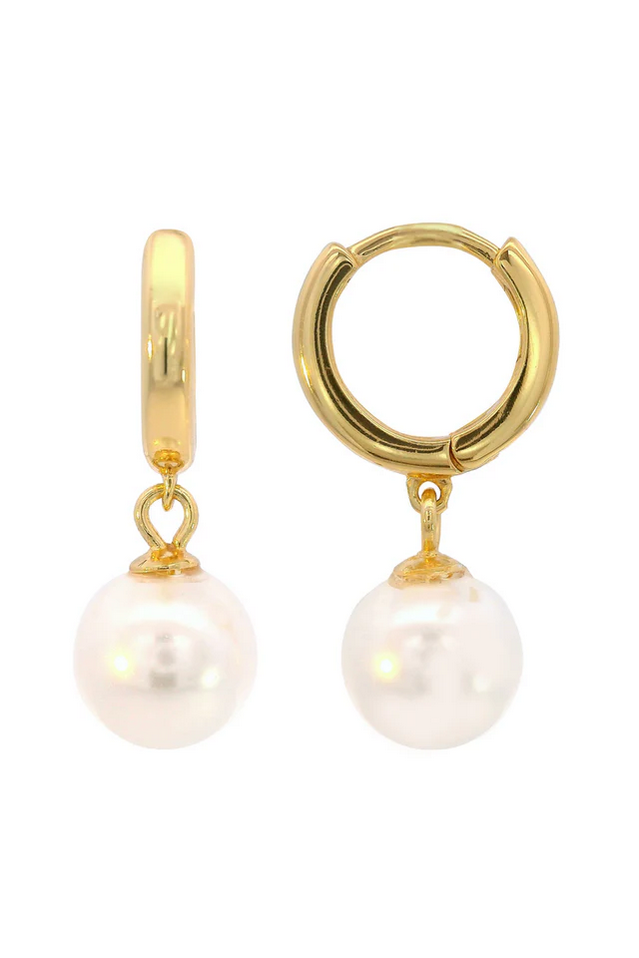 Georgini Gold Plated Adagio Nine-2-Five Pearl Hoop Earrings