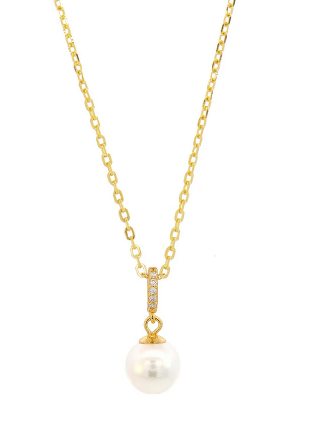 Georgini Gold Plated Adagio Effortless Glow Pearl Pendant Necklace