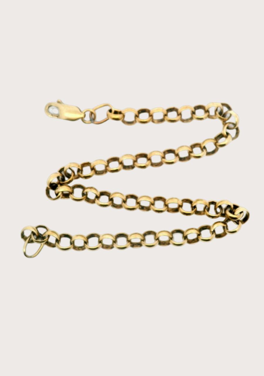 Estate 9ct Yellow Gold Round Belcher Bracelet