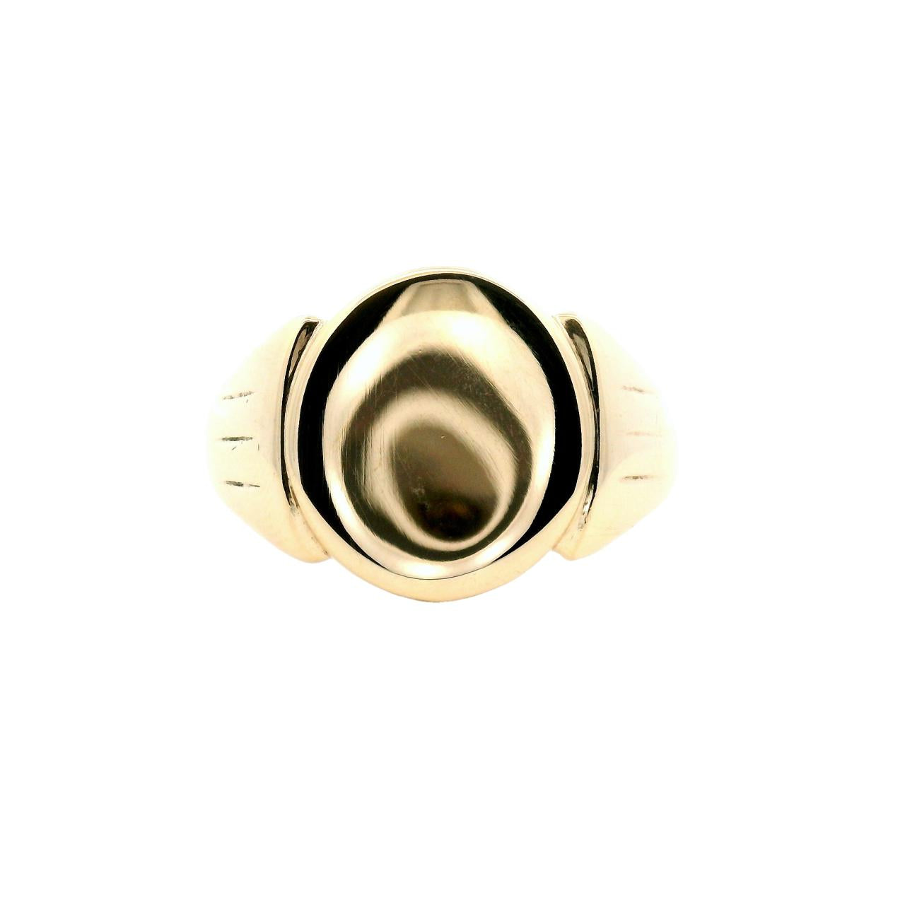Estate 9ct Yellow Gold Oval Signet Ring