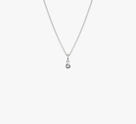 Evolve Sterling Silver White Topaz April Birthstone Necklace