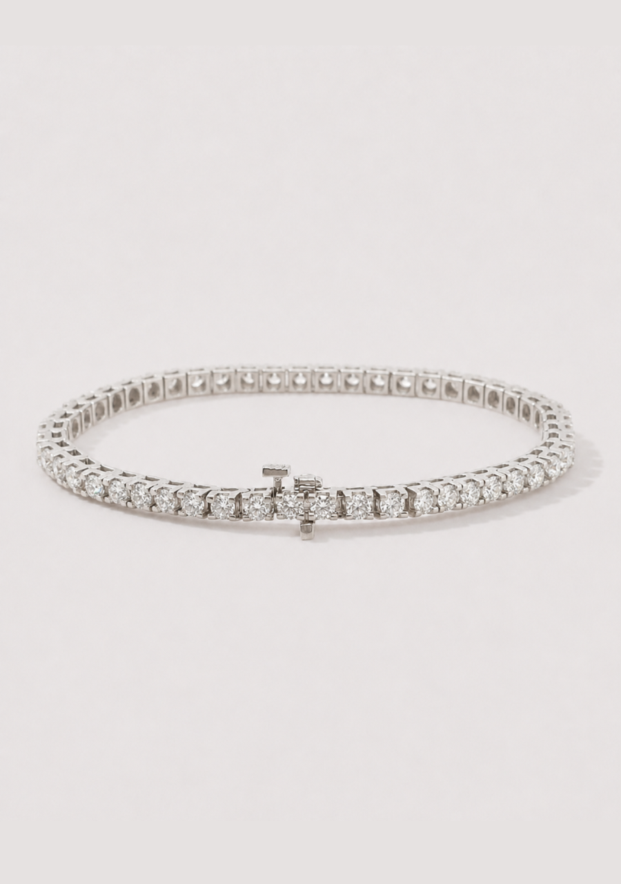 18ct White Gold Diamond 4ct Tennis Bracelet