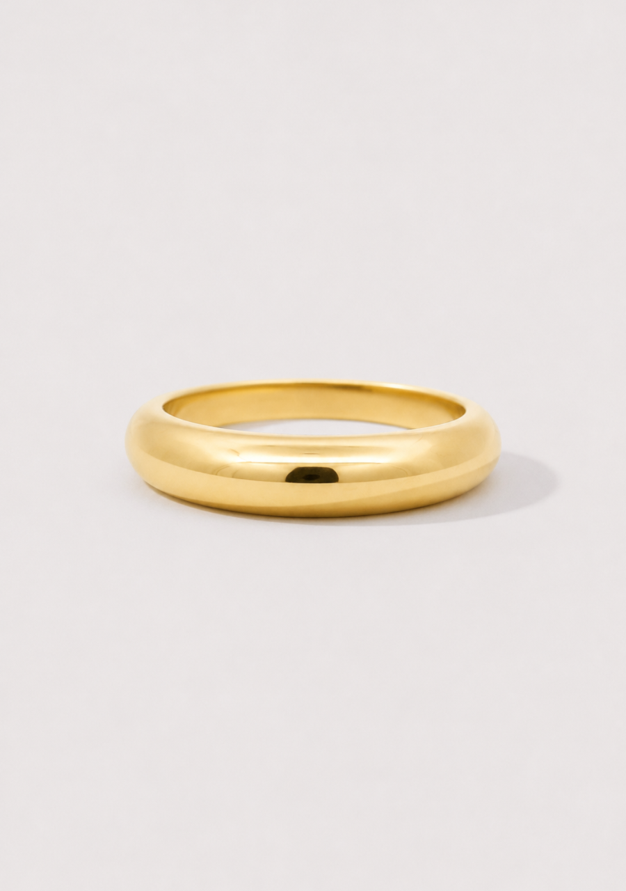 9ct Yellow Gold 4mm Dome Ring