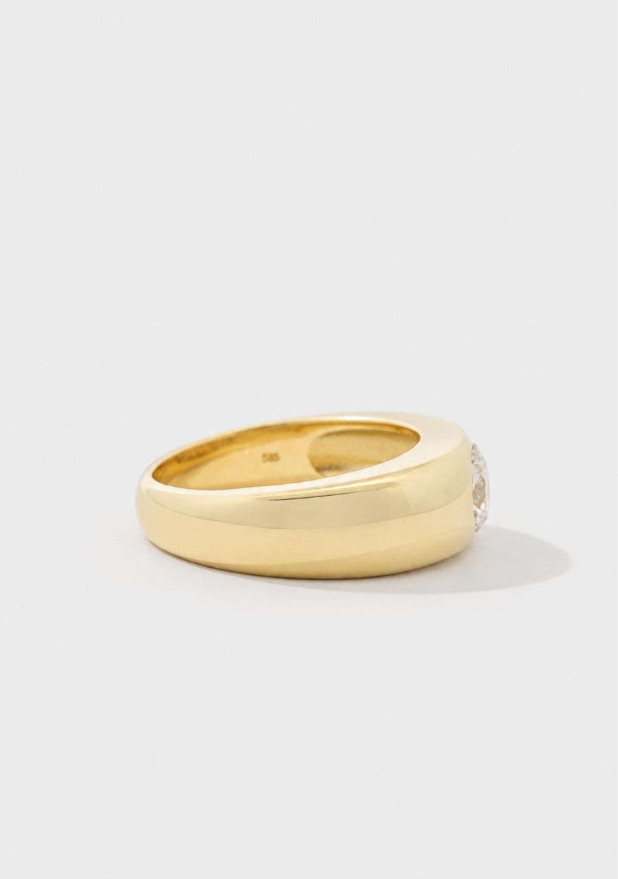 9ct Yellow Gold Dome Ring 1.00ct Lab Grown Diamond