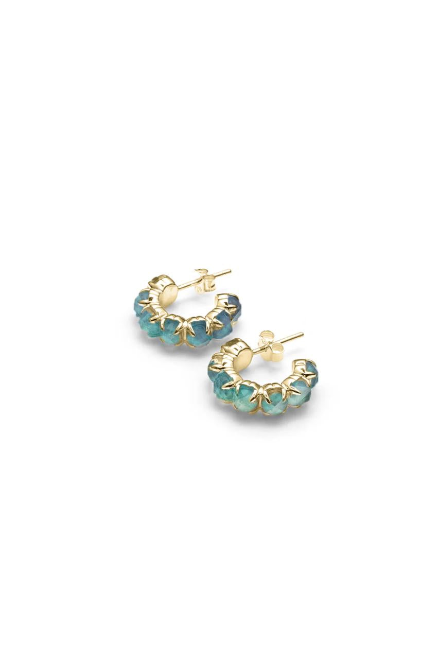 Stolen Girlfriends Club 18ct Gold Plated Mood Crystal Halo Cluster Earrings