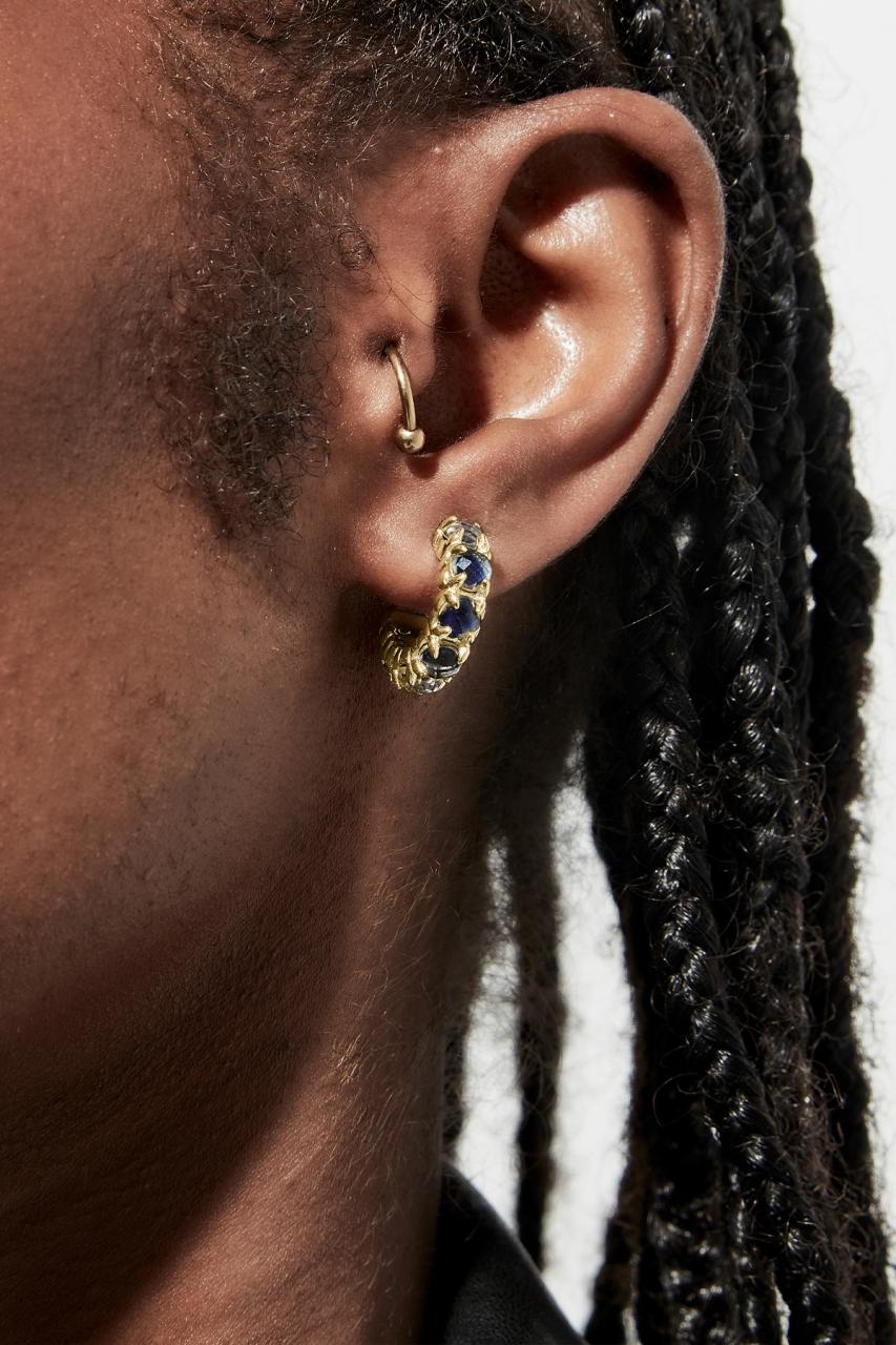 Stolen Girlfriends Club 18ct Gold Plated Mood Crystal Halo Cluster Earrings