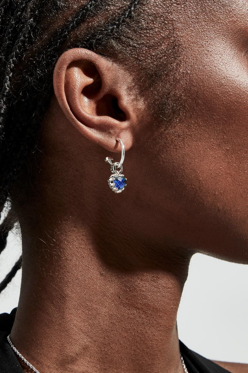 Stolen Girlfriends Club Sterling Silver Mood Crystal Love Anchor Earrings