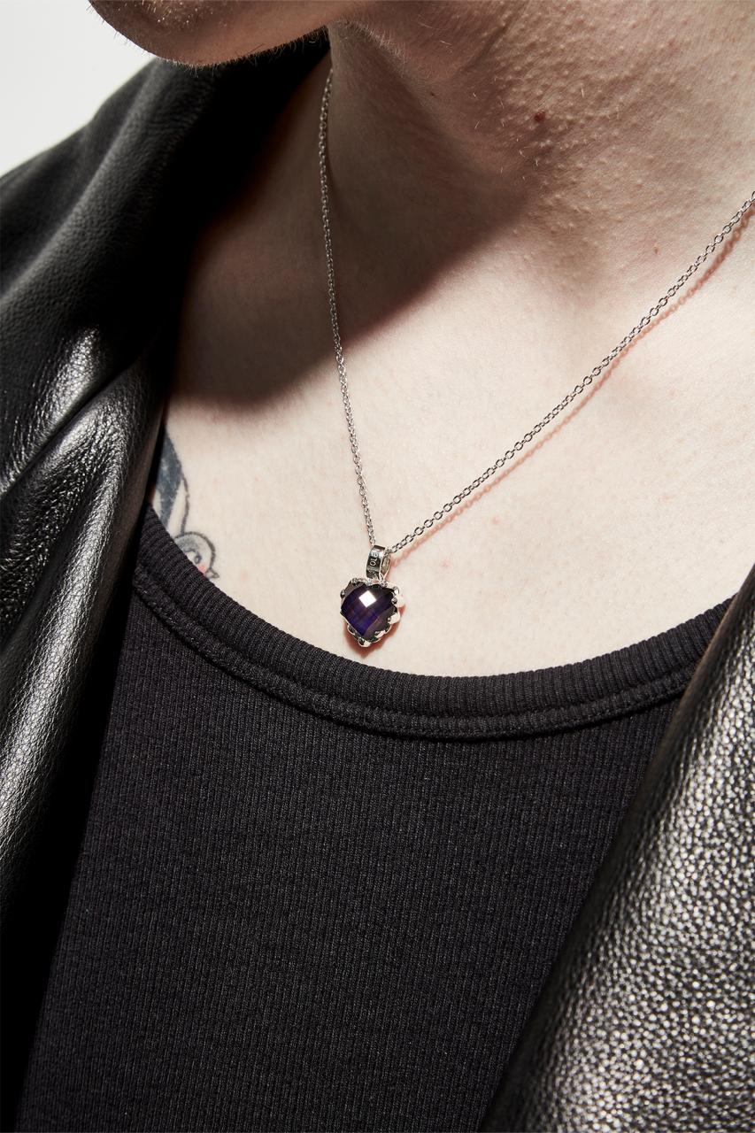 Stolen Girlfriends Club Sterling Silver Mood Crystal Love Claw Necklace