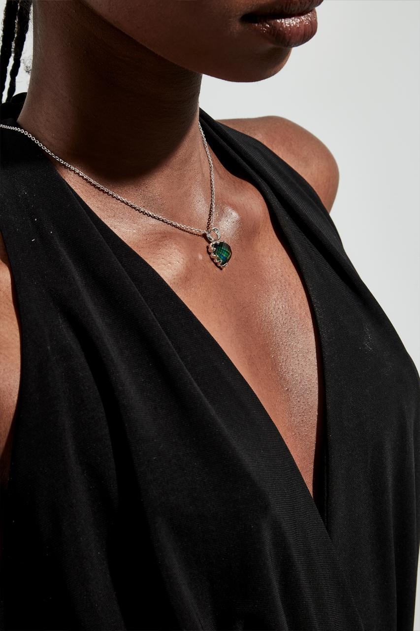 Stolen Girlfriends Club Sterling Silver Mood Crystal Love Claw Necklace