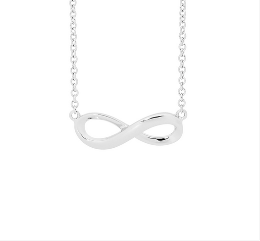 Ellani Sterling Silver Infinity Pendant Attached to Chain