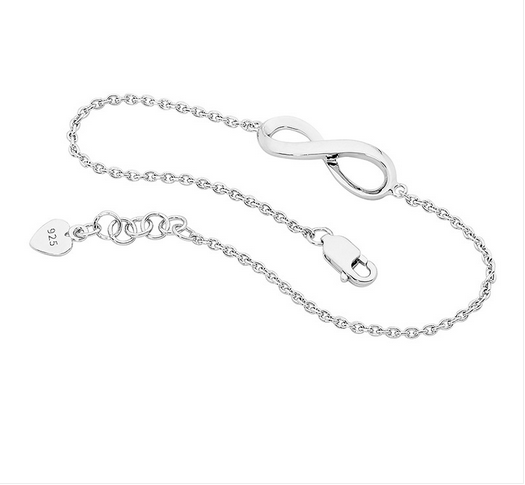 Ellani Sterling Silver Infinity Bracelet