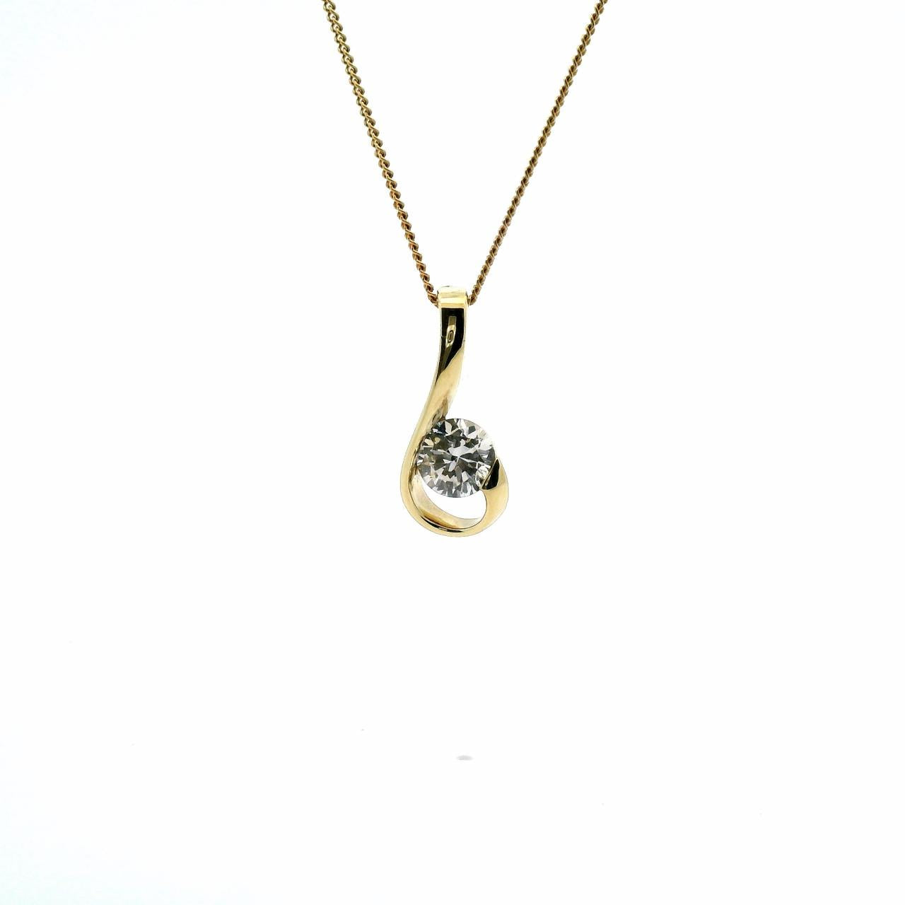 Estate 9ct Yellow Gold Cubic Zirconia Slider Pendant