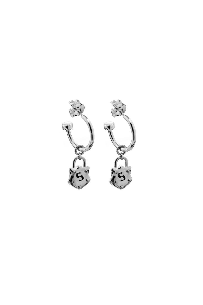 Stolen Girlfriends Club Sterling Silver Shield Anchor Earrings