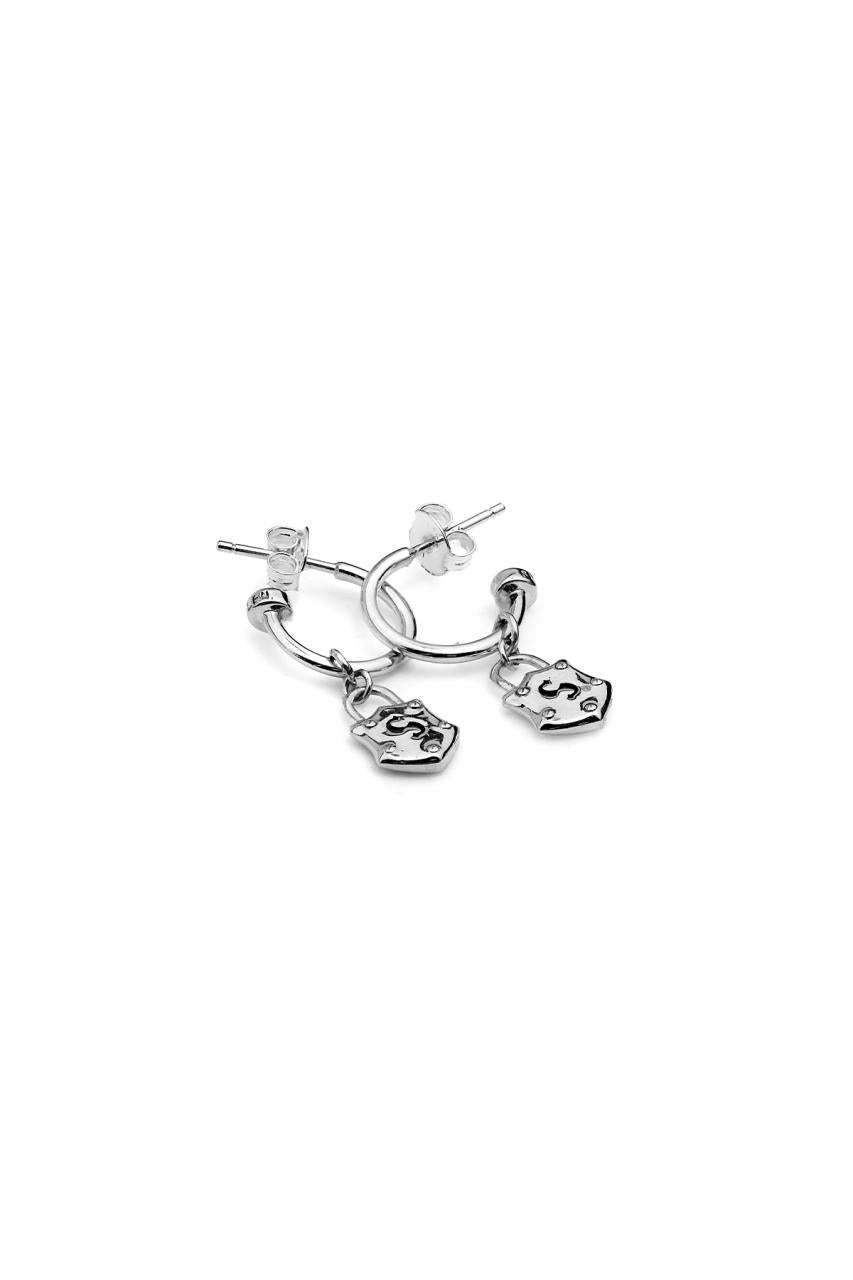 Stolen Girlfriends Club Sterling Silver Shield Anchor Earrings