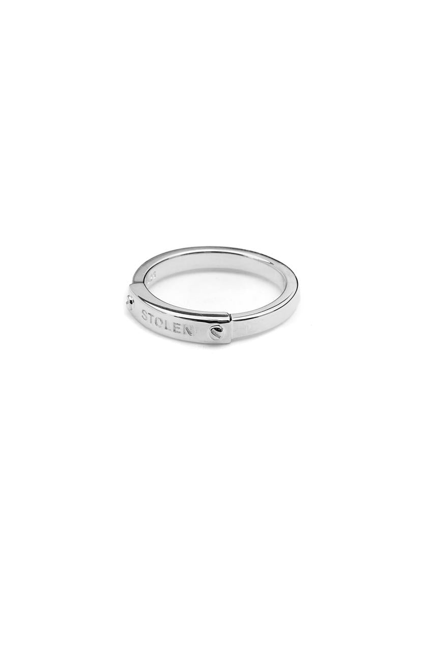 Stolen Girlfriends Club Sterling Silver Narrow Bolted Band Ring