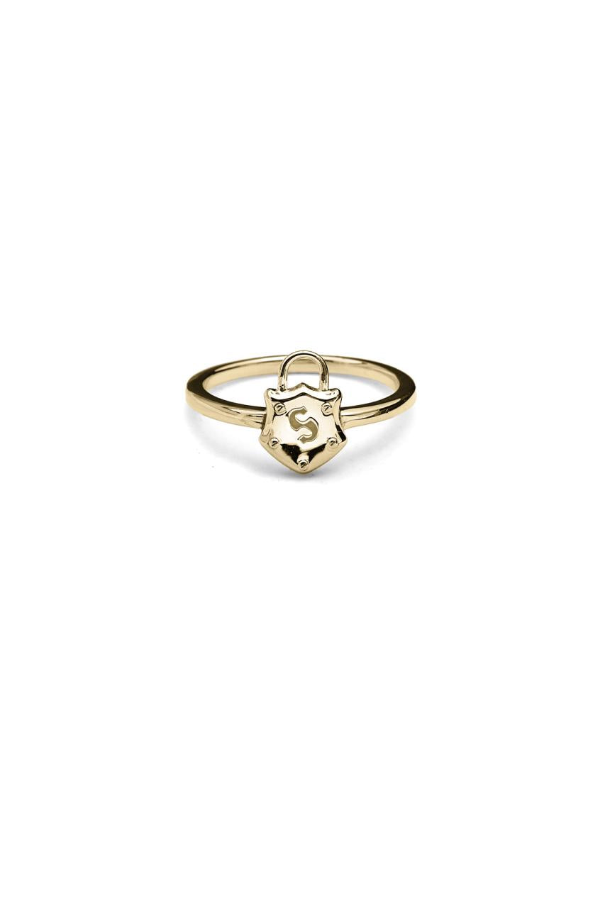Stolen Girlfriends Club 18ct Gold Plated Shield Ring