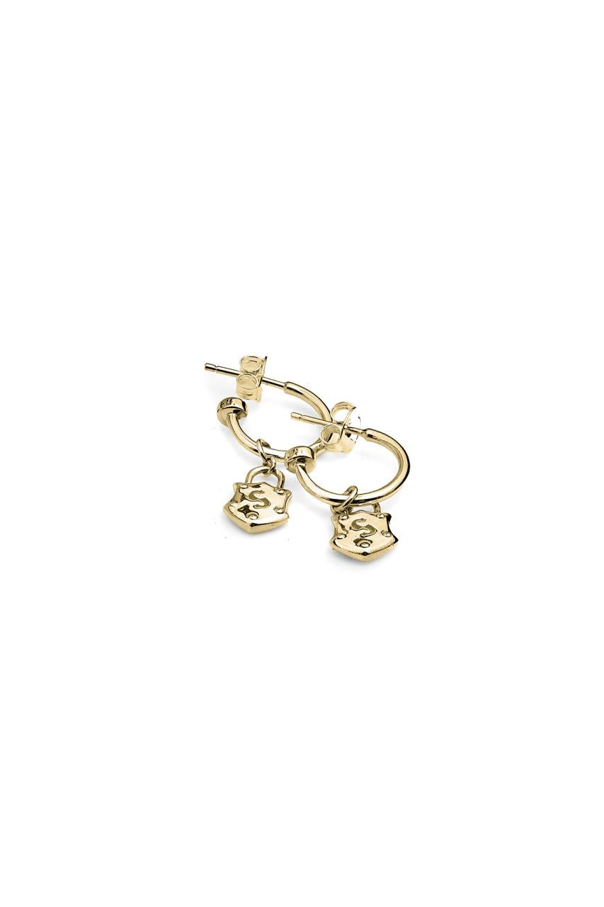 Stolen Girlfriends Club 18ct Gold Plated Shield Anchor Earrings