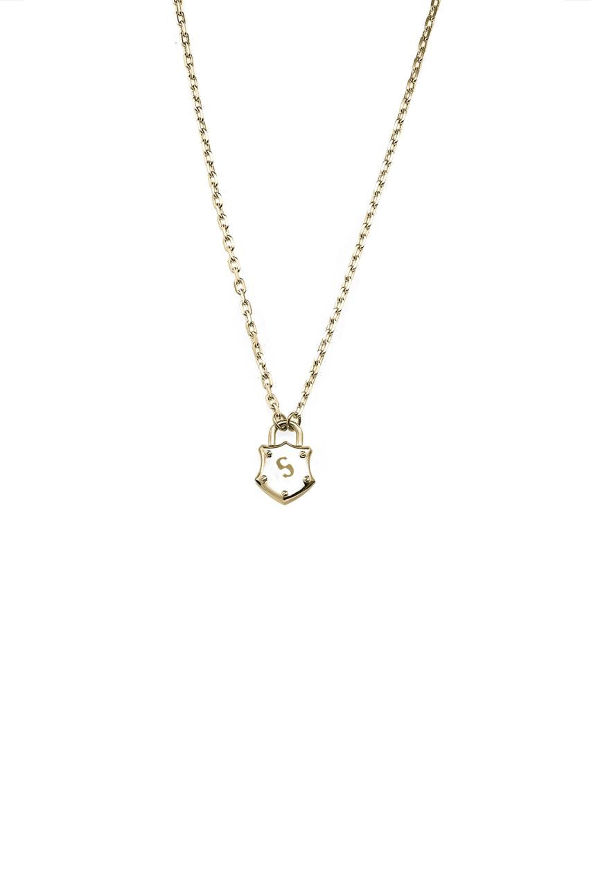 Stolen Girlfriends Club 18ct Gold Plated Shield Necklace