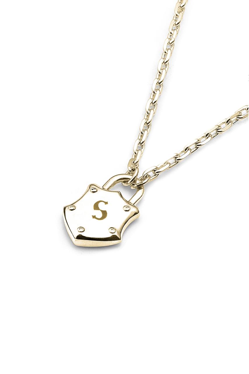 Stolen Girlfriends Club 18ct Gold Plated Shield Necklace