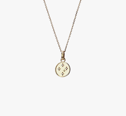 Evolve Gold Plated White Topaz Southern Cross Necklace