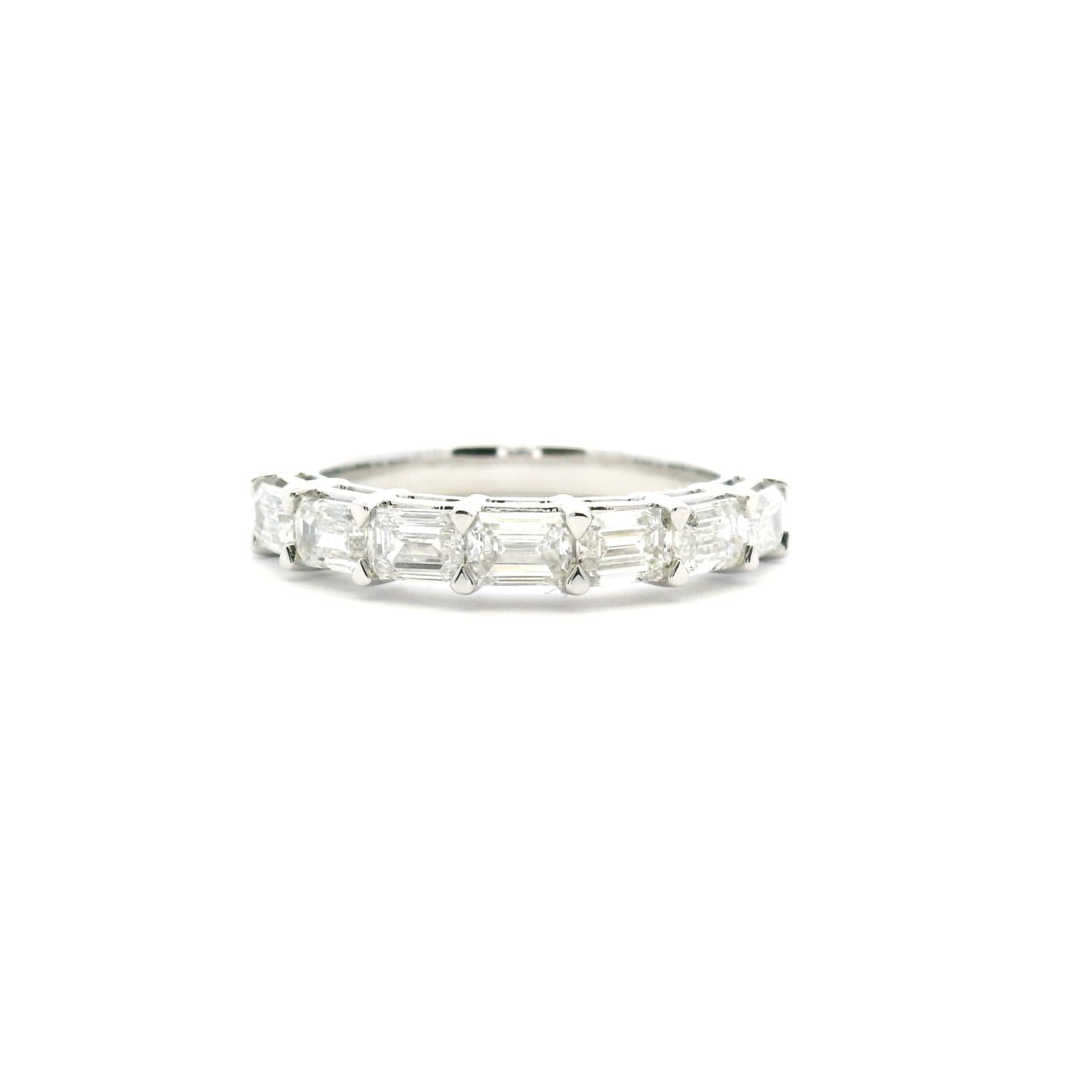 Diamond 1.40ct East West Emerald Cut Band in 18ct White Gold
