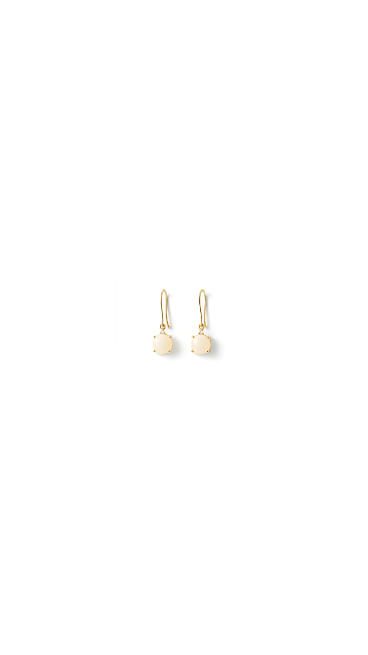 Opal & Diamond Drop Earrings in 9ct Yellow Gold