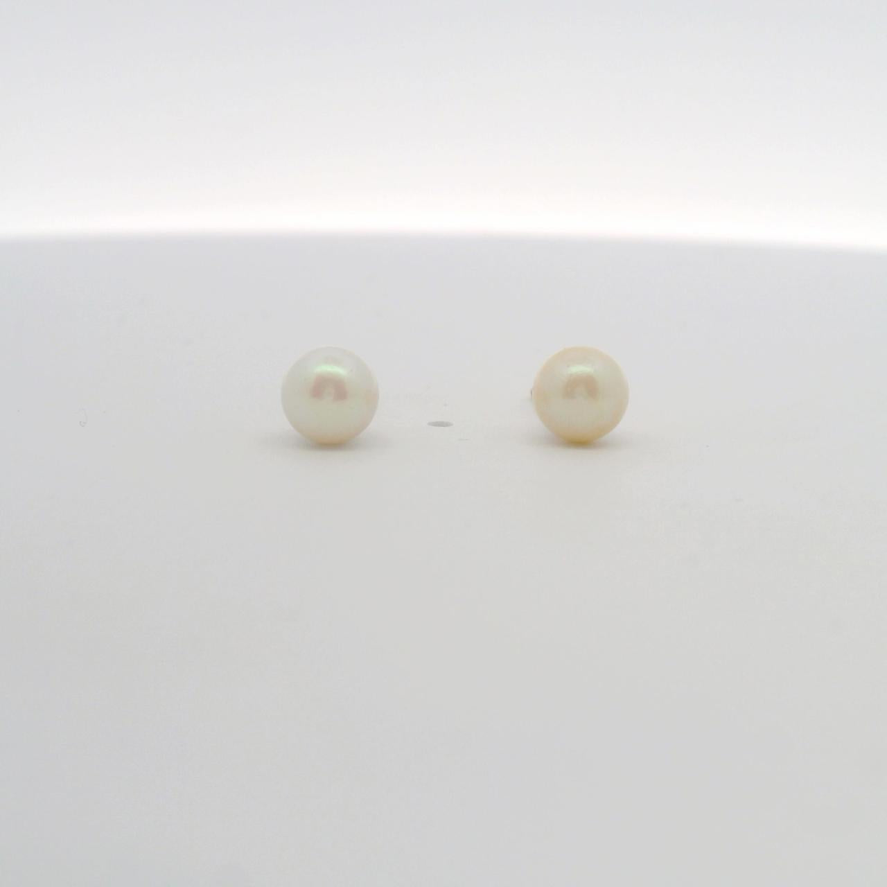 Estate 9ct Yellow Gold Freshwater Pearl Stud Earrings