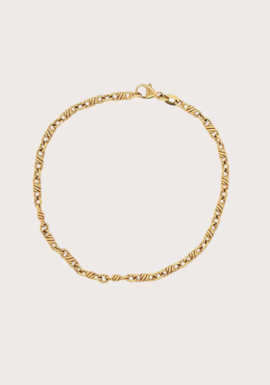 Estate 18ct Yellow Gold Twisted Link Bracelet