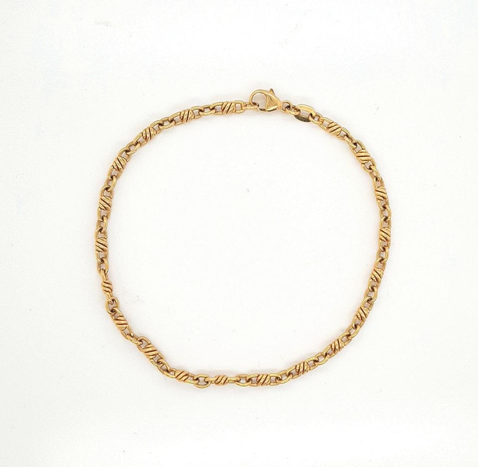 Estate 18ct Yellow Gold Twisted Link Bracelet
