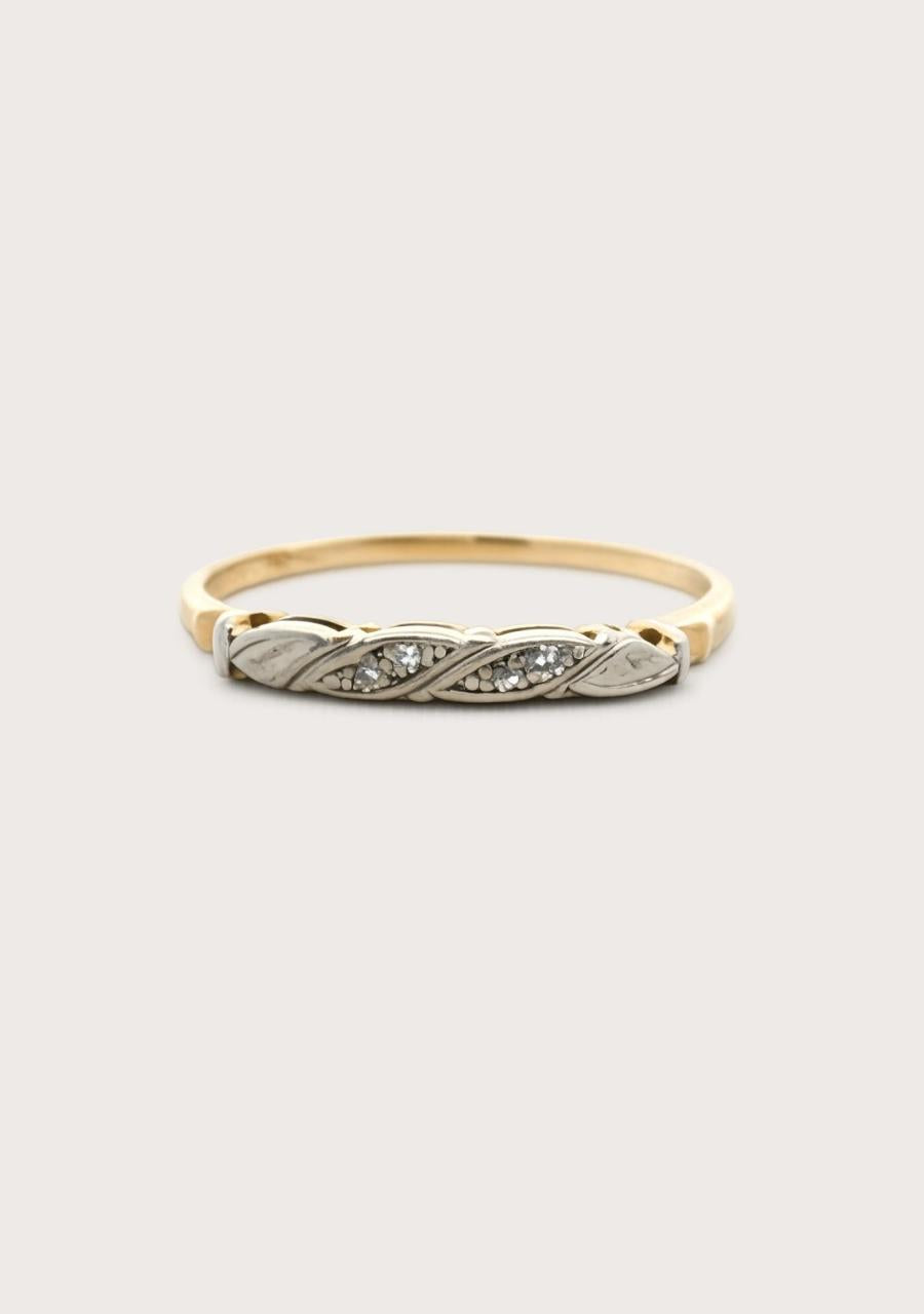 Estate 9ct Yellow Gold Diamond Band