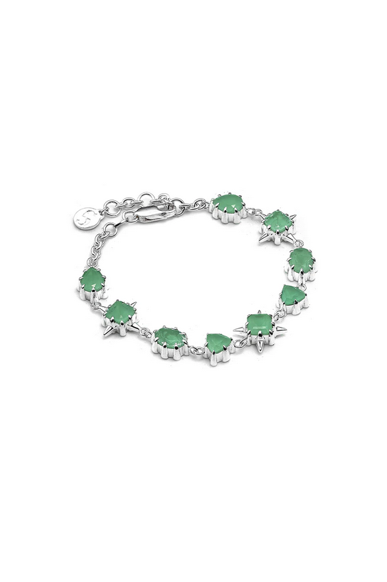 Stolen Girlfriends Club Sterling Silver Precious Punk Eternity Bracelet with Green Amethyst
