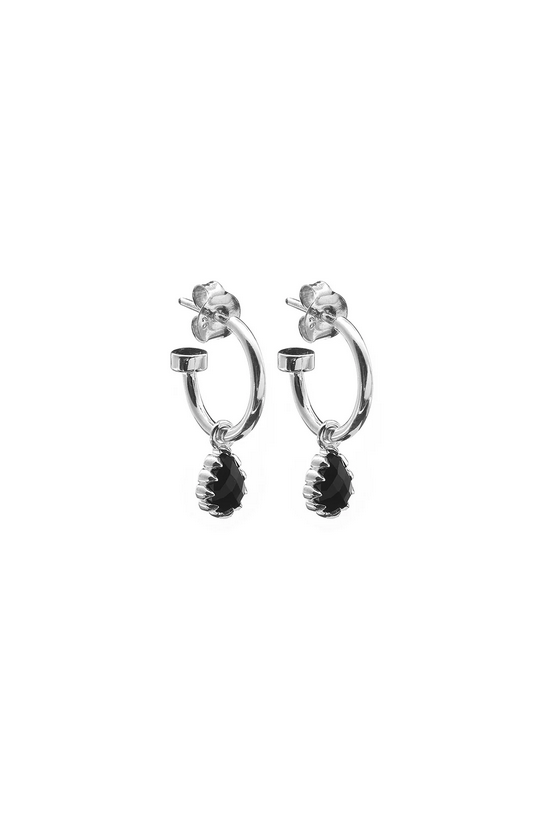 Stolen Girlfriends Club Sterling Silver Love Claw Drop Anchor Sleeper Earrings with Black Onyx