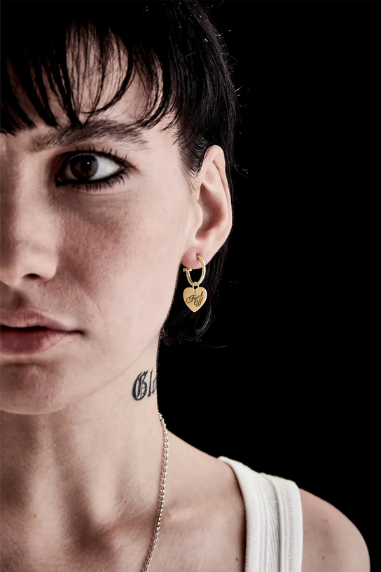 Stolen Girlfriends Club 18ct Gold Plated Warm Welcome Heart Sleeper Earrings