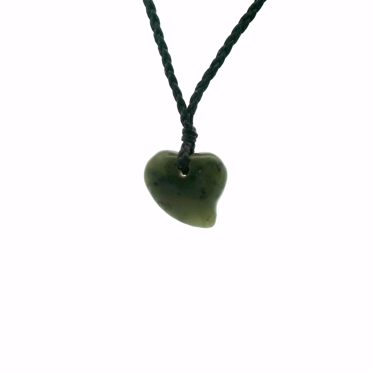 Greenstone Baby Heart Pendant on Cord