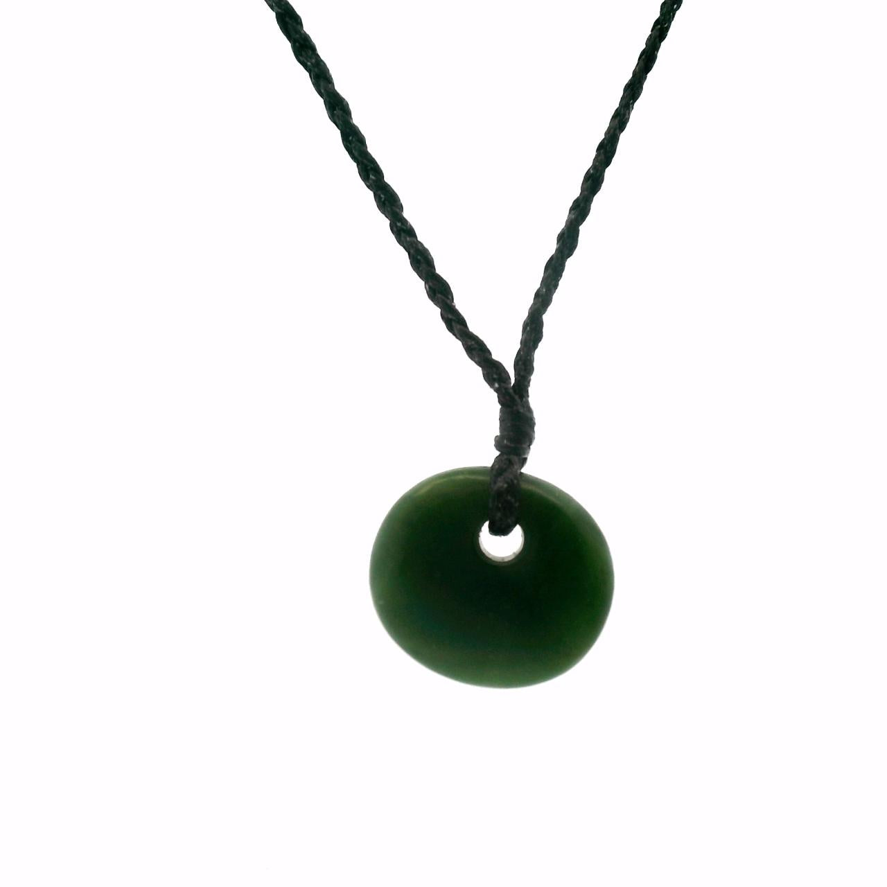 Greenstone Baby Circle Pendant on Cord
