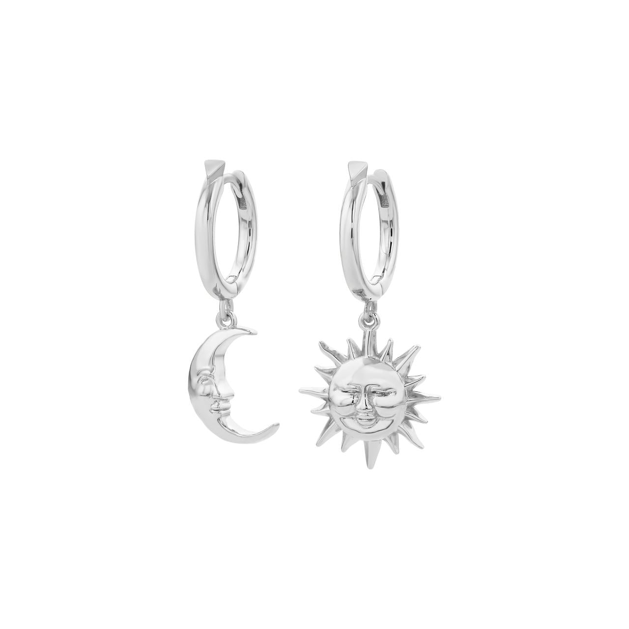 Karen Walker Sterling Silver Sun & Moon Hoop Earrings